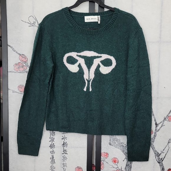 Rachel Antonoff RANDY'S REPRODUCTIVE SYSTEM SWEATER EMERALD Size Medium - Picture 2 of 9